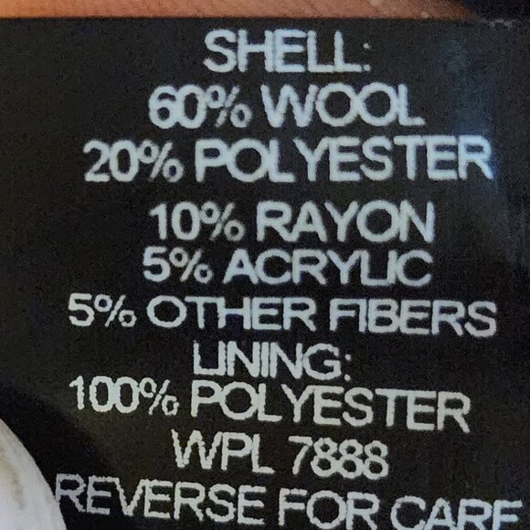 Women's Medium Anne Klein Black Wool Blend Pea Coat - Picture 6 of 8